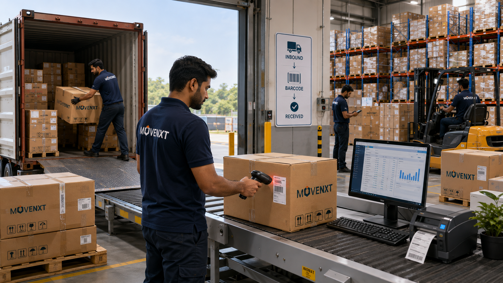 Inbound and barcode - 3PL Warehousing India inventory receive and put-away