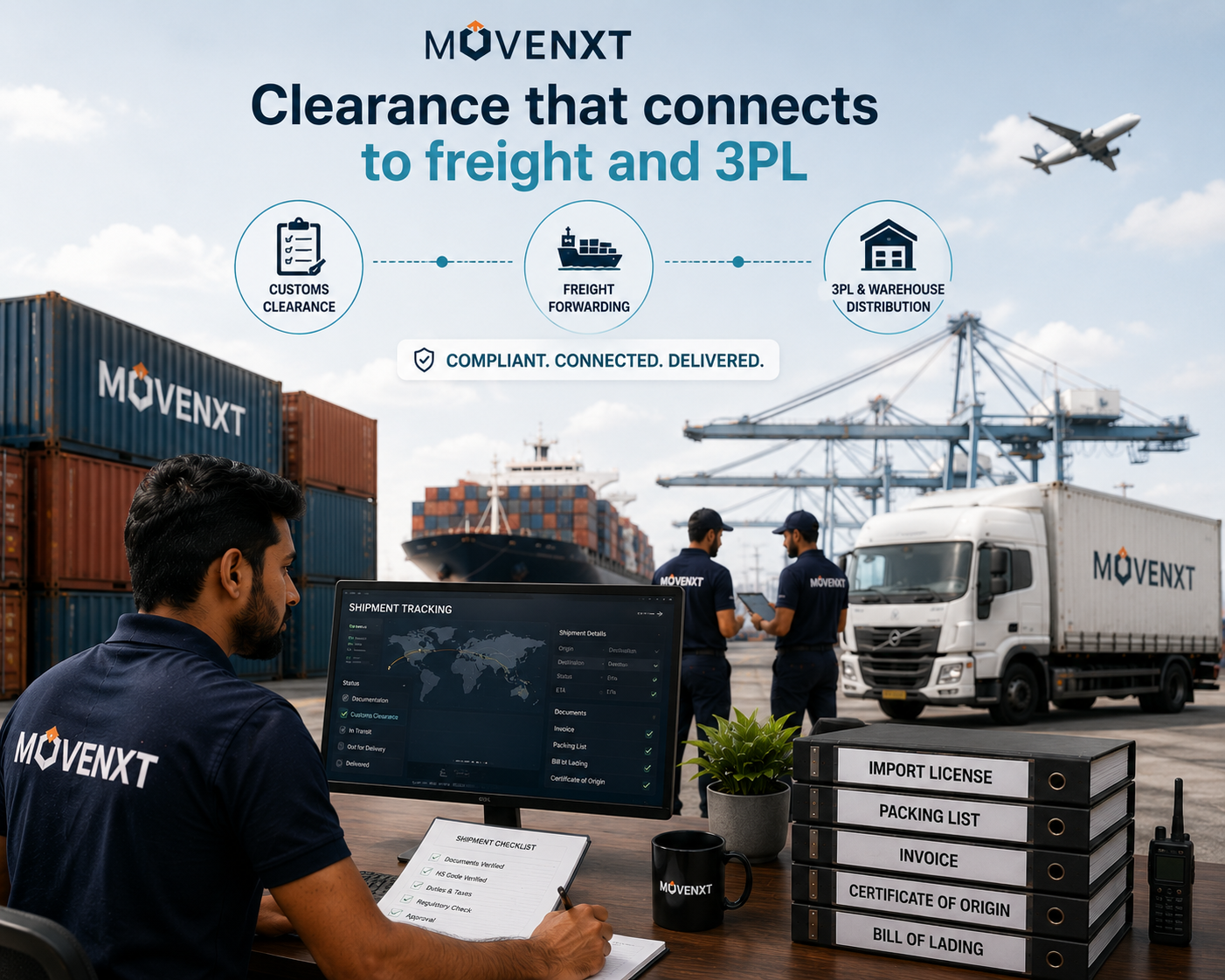 Customs clearance connected to freight and 3PL warehousing by MoveNXT