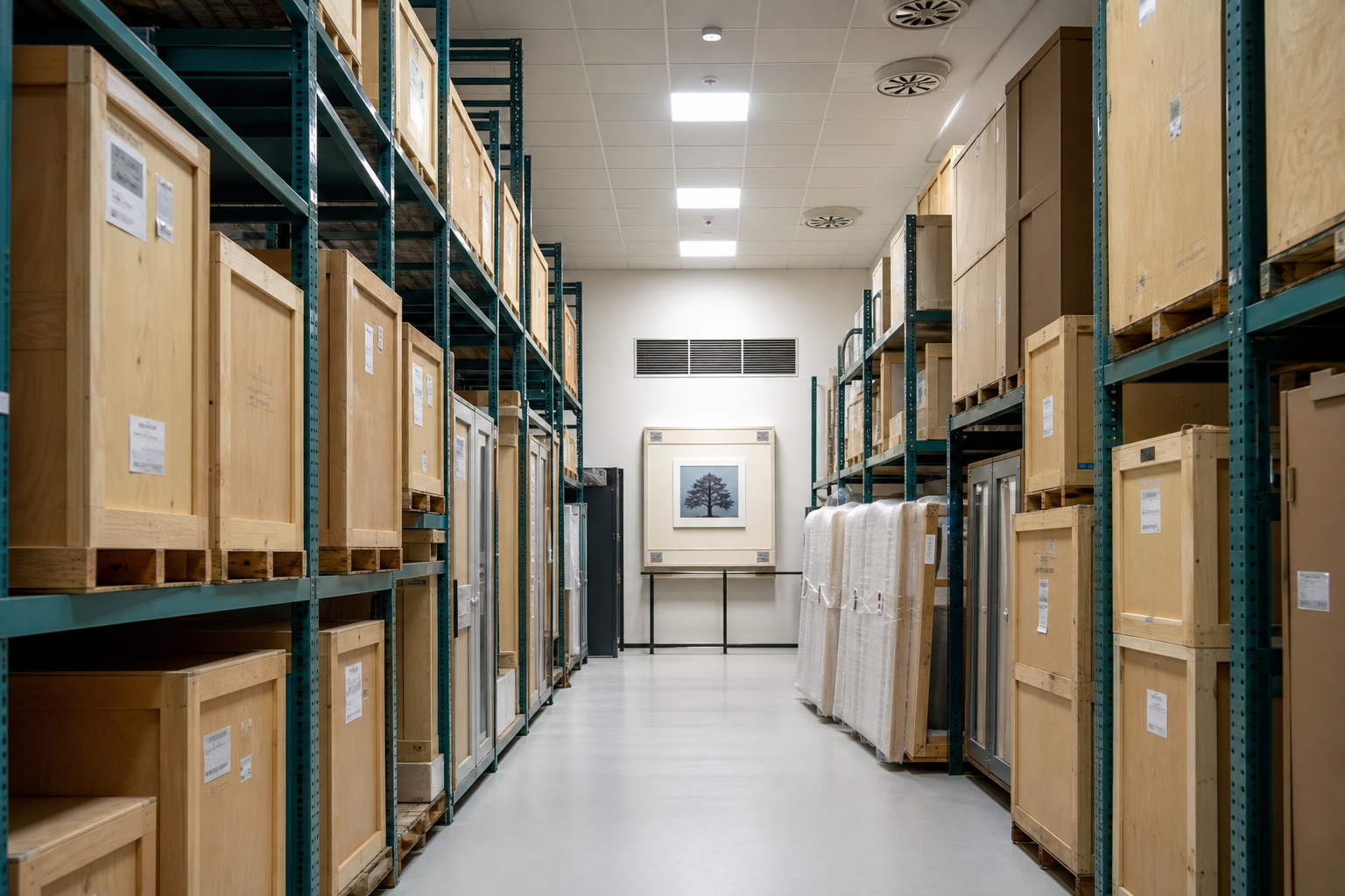Secure exclusive fine art warehouse storage