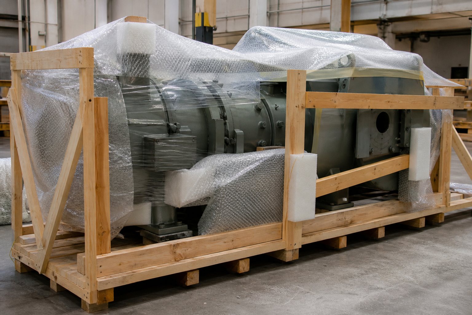 Cradling and packing industrial equipment for relocation