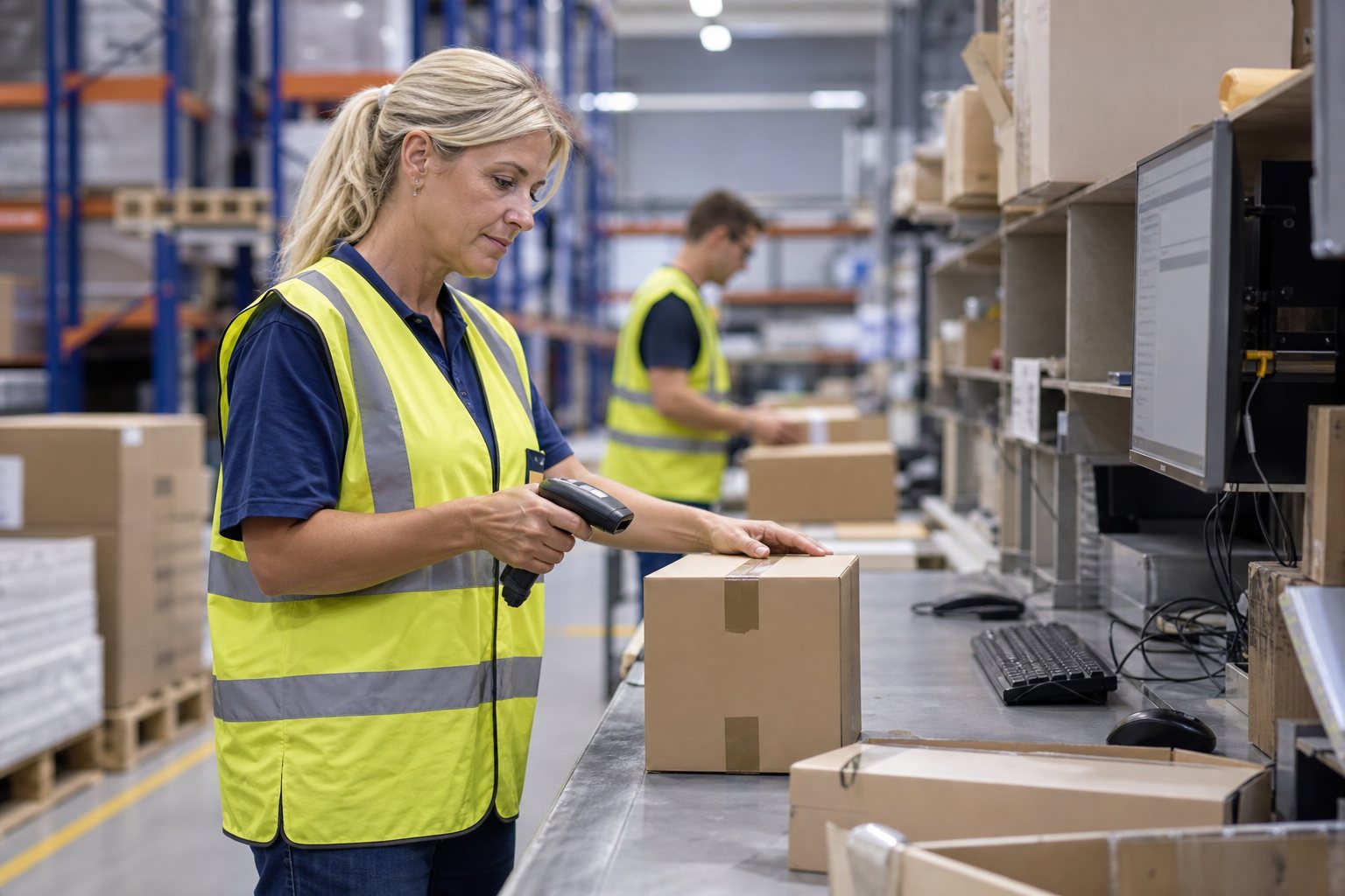 Barcoded pick and pack in a 3PL warehouse
